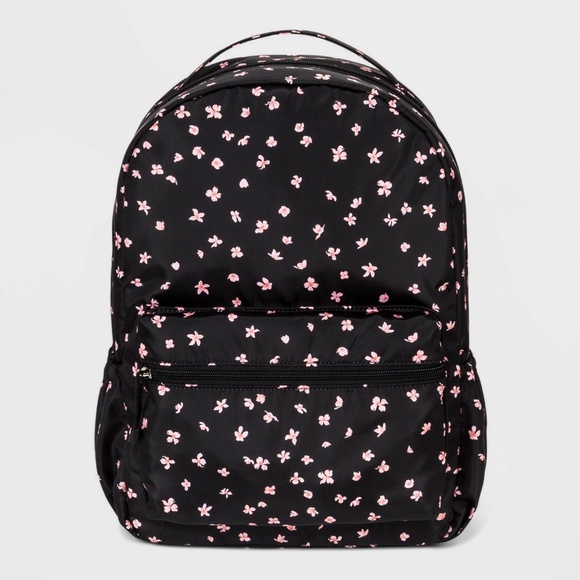 Black Pink Floral Backpack - Picture 7 of 11